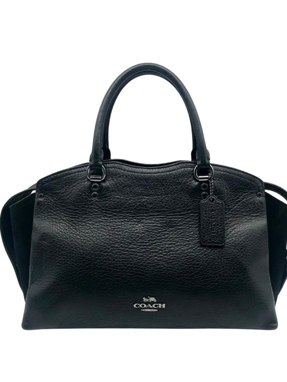 Coach Black Grain Leather & Suede Drew Satchel F40862